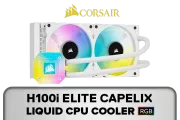 Corsair iCUE H100i Elite Capellix CPU Cooler - White | High Performance Liquid Cooling - image 1